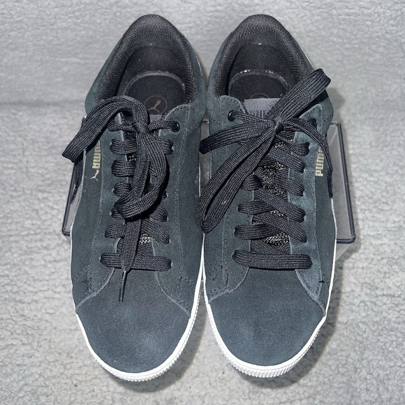 Puma Sneakers Women's Size 8.5 Black Suede Vikky Platform Shoes 363287 05 - Picture 4 of 8